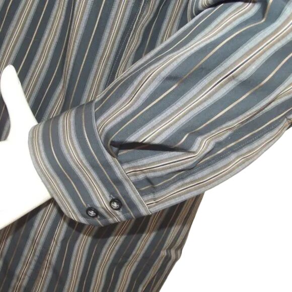 HUGO BOSS Shirt, 17/34-35, Dark Stripes, Long sleeves, Standard collar - Picture 13 of 13